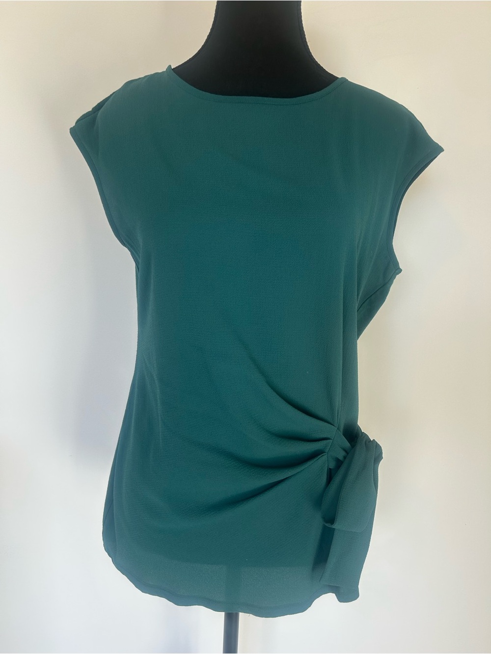 Vince Camuto Teal Side-Tie Cap-Sleeve Blouse